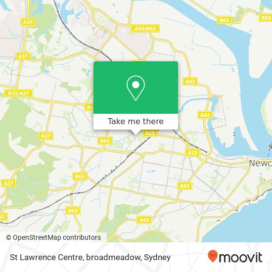 Mapa St Lawrence Centre, broadmeadow