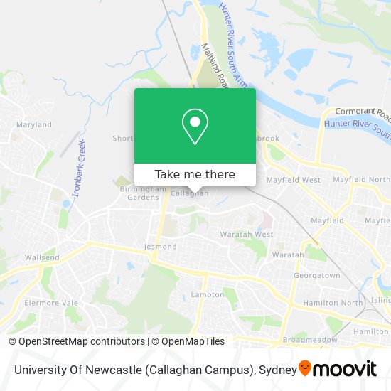 University Of Newcastle (Callaghan Campus) map