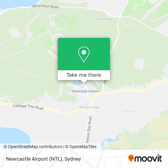 Mapa Newcastle Airport (NTL)