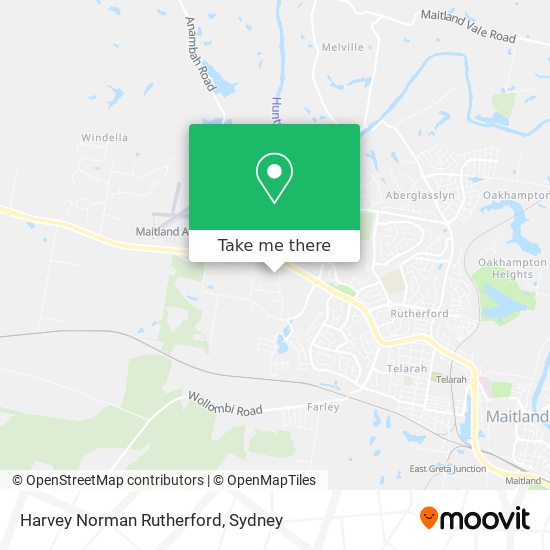 Harvey Norman Rutherford map