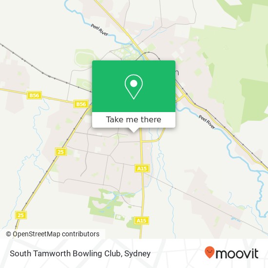 Mapa South Tamworth Bowling Club