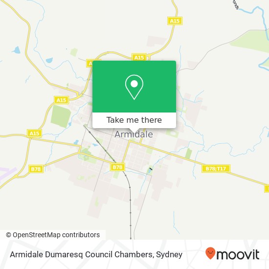 Mapa Armidale Dumaresq Council Chambers