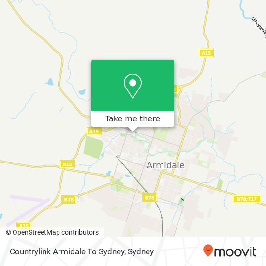 Mapa Countrylink Armidale To Sydney