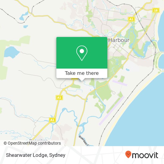 Mapa Shearwater Lodge