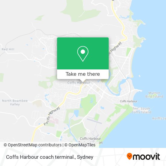 Coffs Harbour coach terminal. map