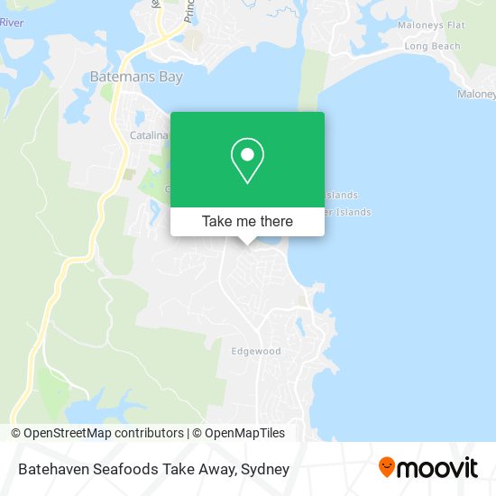 Batehaven Seafoods Take Away map