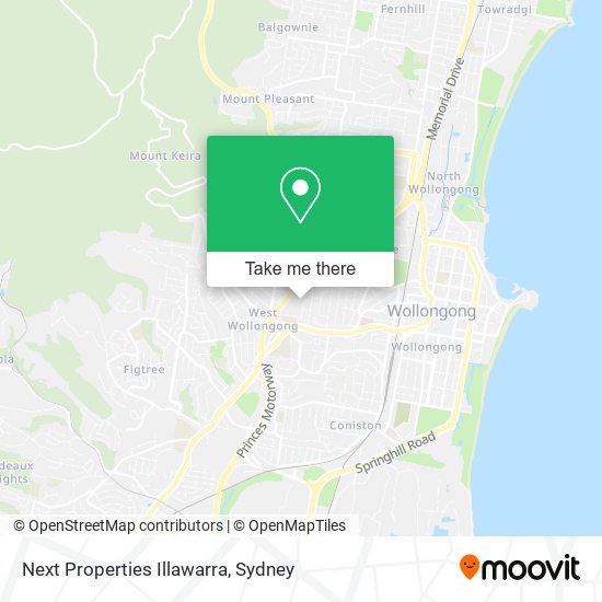 Mapa Next Properties Illawarra