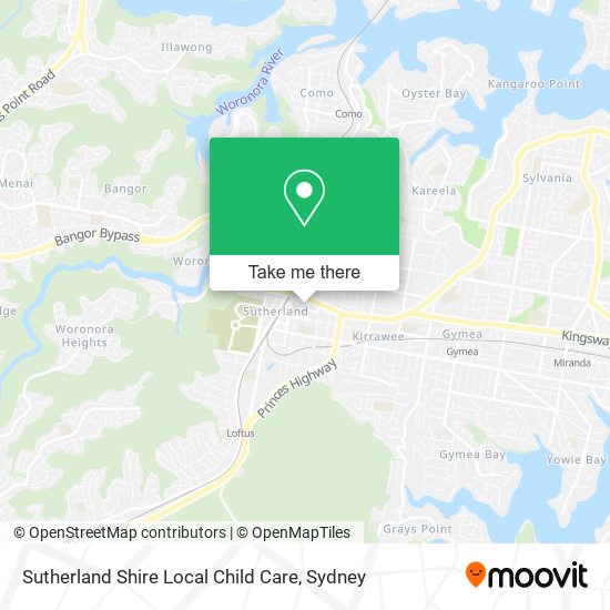 Mapa Sutherland Shire Local Child Care