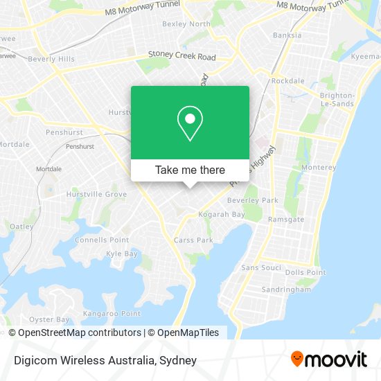 Mapa Digicom Wireless Australia