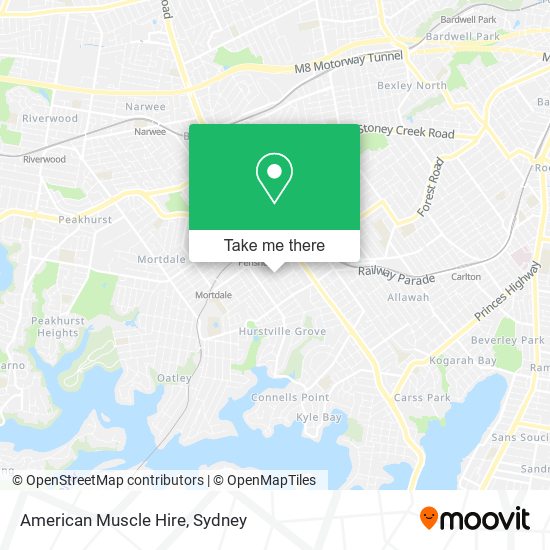 American Muscle Hire map