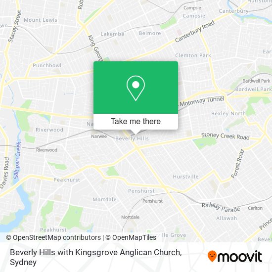 Beverly Hills with Kingsgrove Anglican Church map