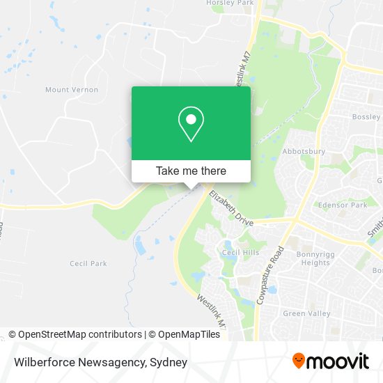 Wilberforce Newsagency map