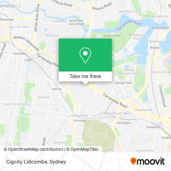 Mapa Cigcity Lidcombe