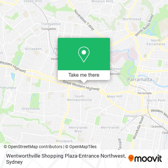 Wentworthville Shopping Plaza-Entrance Northwest map