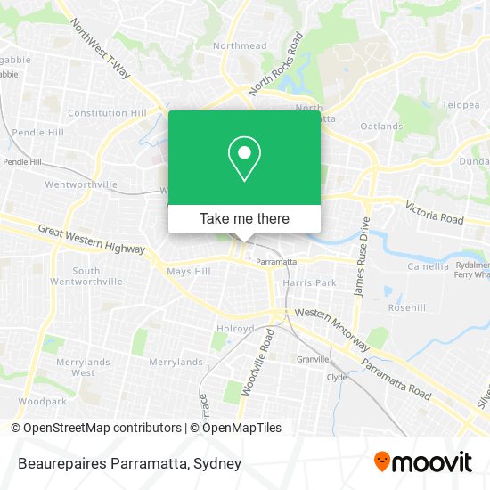 Beaurepaires Parramatta map
