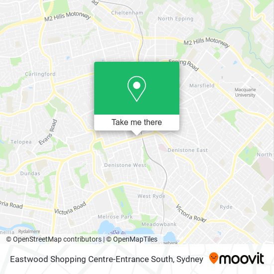 Mapa Eastwood Shopping Centre-Entrance South