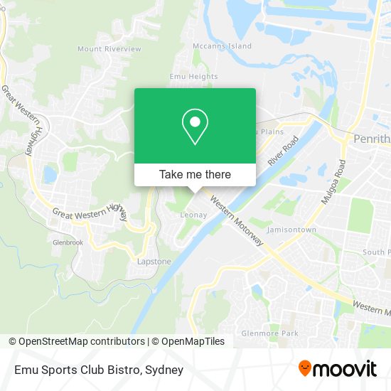 Mapa Emu Sports Club Bistro