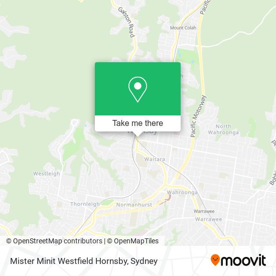 Mister Minit Westfield Hornsby map