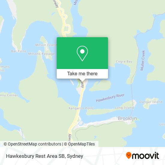 Hawkesbury Rest Area SB map