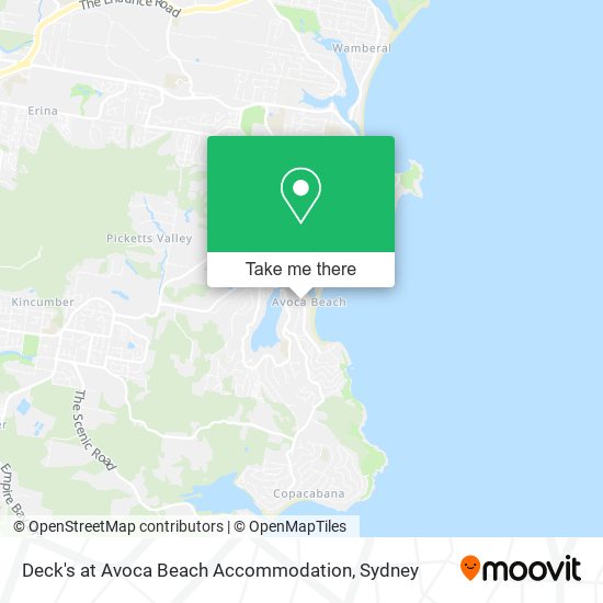 Deck's at Avoca Beach Accommodation map
