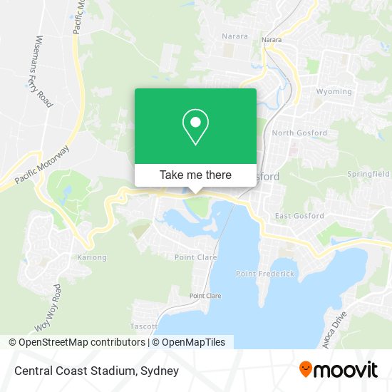 Mapa Central Coast Stadium