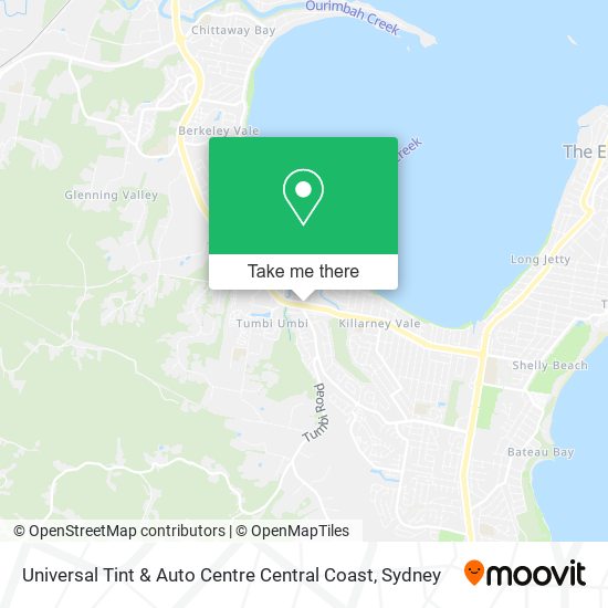 Mapa Universal Tint & Auto Centre Central Coast