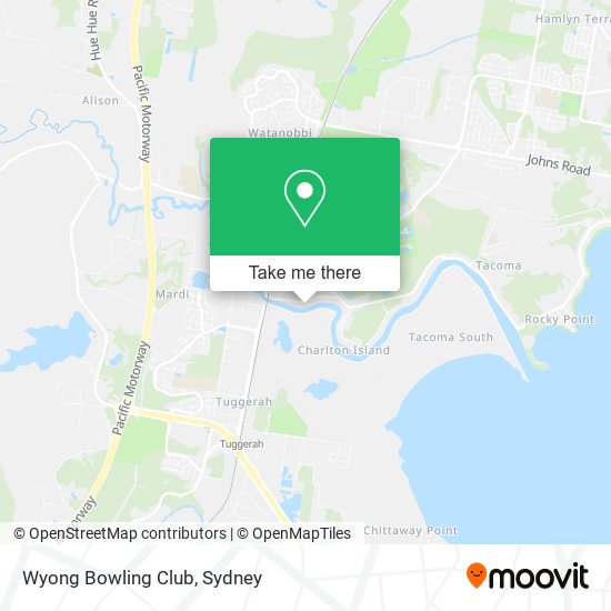 Wyong Bowling Club map