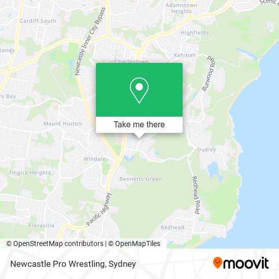 Newcastle Pro Wrestling map