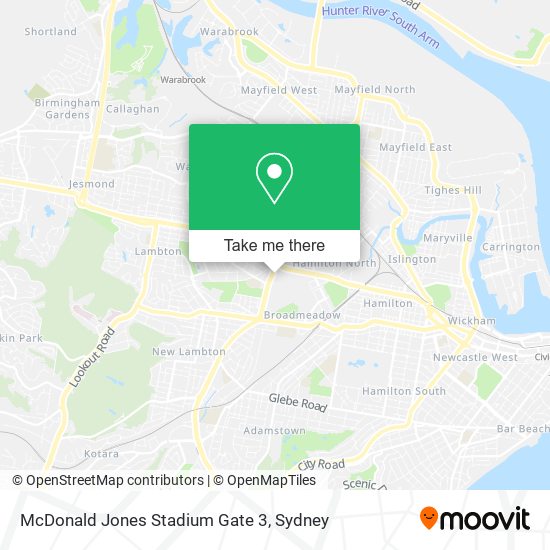 Mapa McDonald Jones Stadium Gate 3