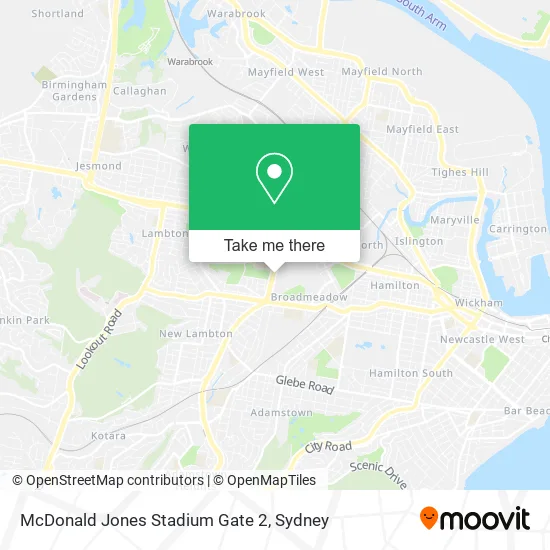 McDonald Jones Stadium Gate 2 map