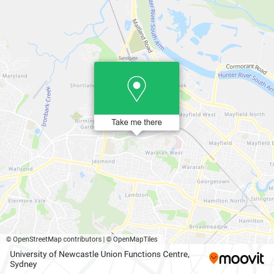 Mapa University of Newcastle Union Functions Centre