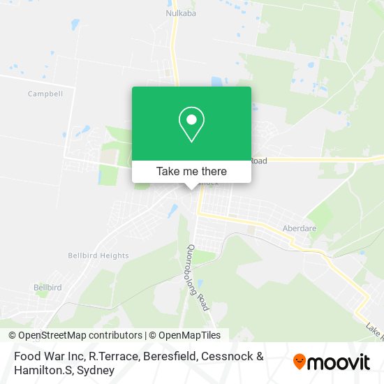 Mapa Food War Inc, R.Terrace, Beresfield, Cessnock & Hamilton.S