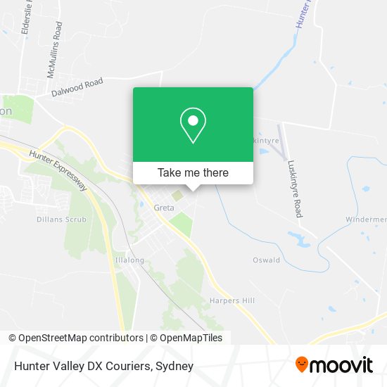 Hunter Valley DX Couriers map