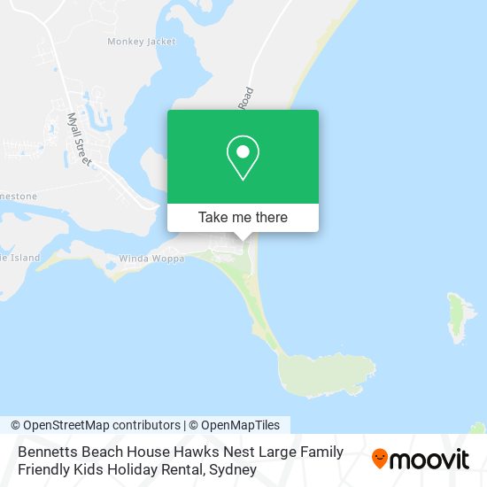 Bennetts Beach House Hawks Nest Large Family Friendly Kids Holiday Rental map