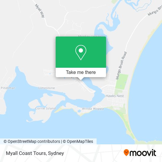 Myall Coast Tours map