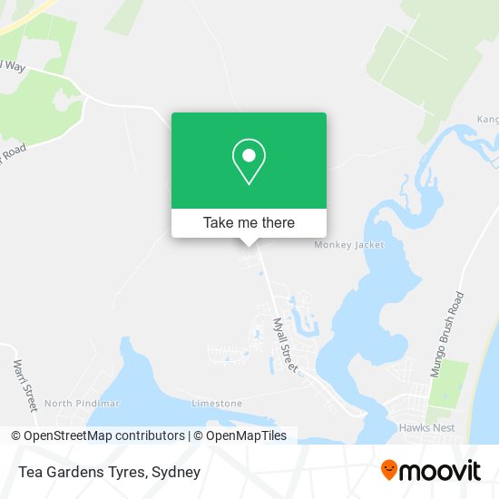 Tea Gardens Tyres map