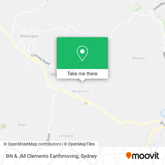 BN & JM Clements Earthmoving map