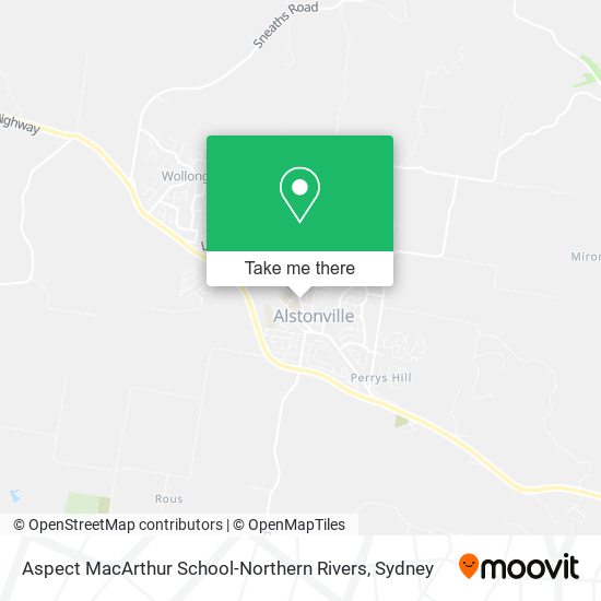 Aspect MacArthur School-Northern Rivers map