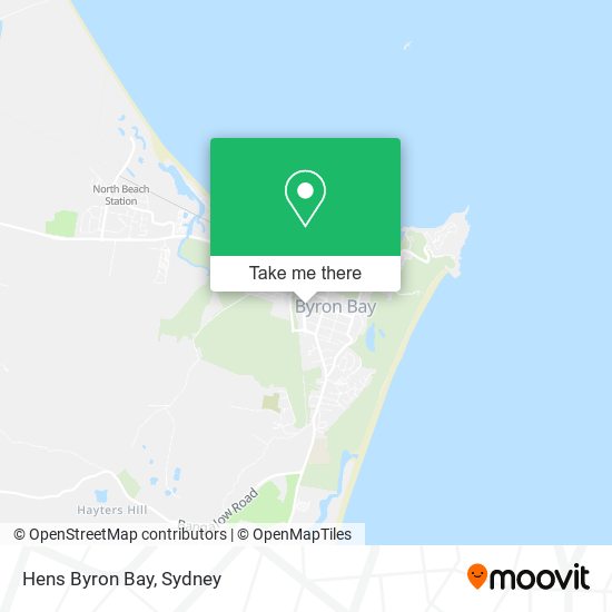 Hens Byron Bay map