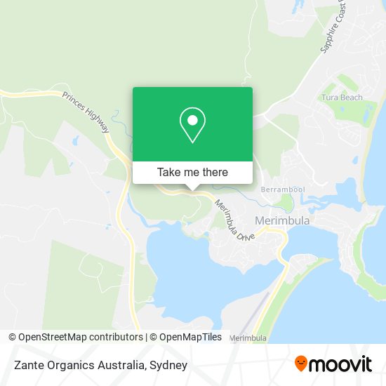 Zante Organics Australia map