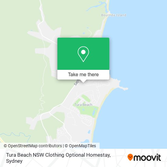 Tura Beach NSW Clothing Optional Homestay map