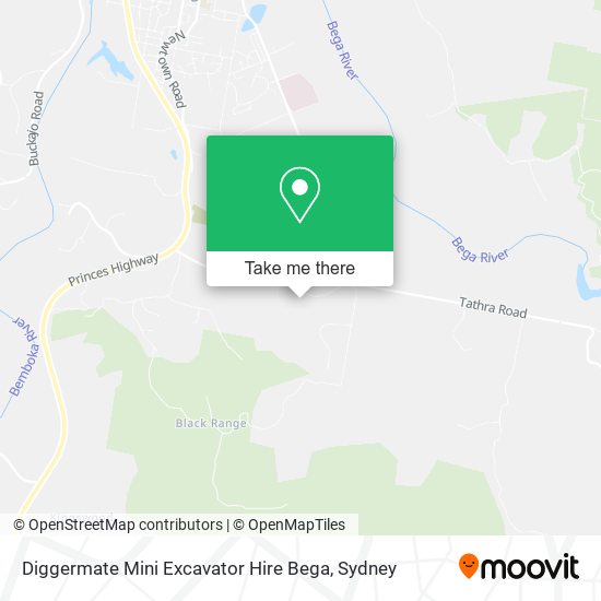 Diggermate Mini Excavator Hire Bega map