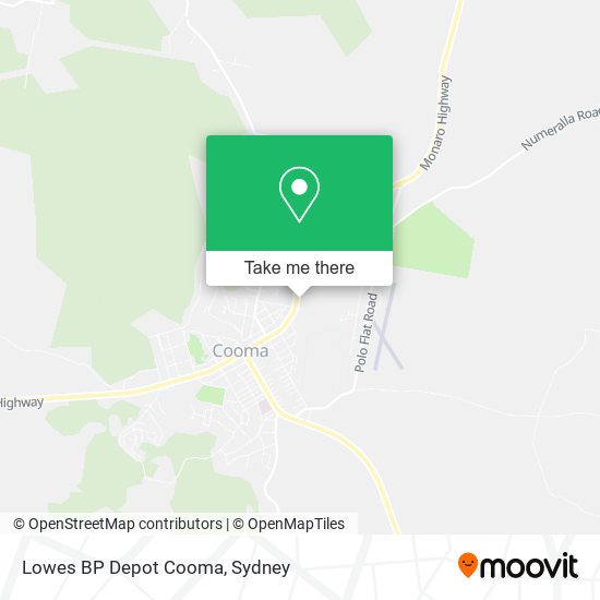 Mapa Lowes BP Depot Cooma