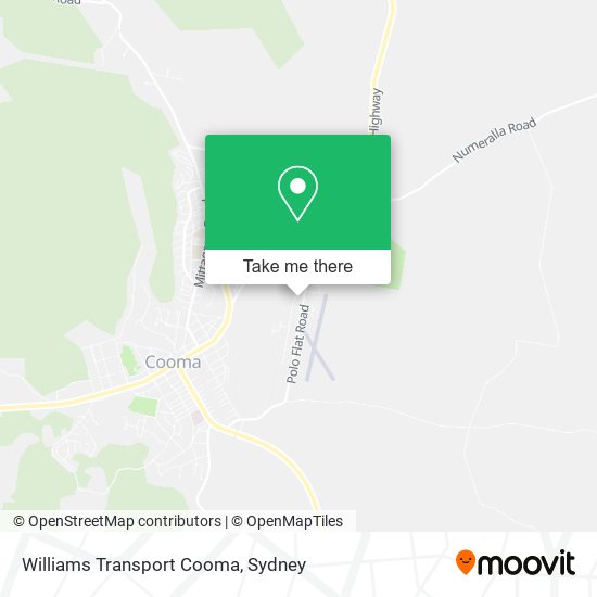 Mapa Williams Transport Cooma