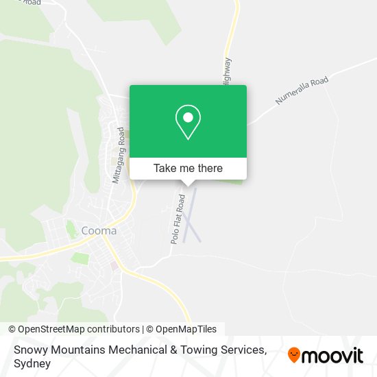 Mapa Snowy Mountains Mechanical & Towing Services