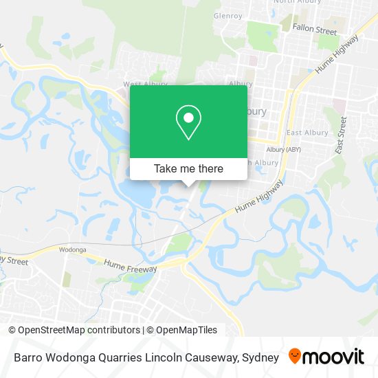 Barro Wodonga Quarries Lincoln Causeway map