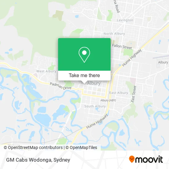 GM Cabs Wodonga map