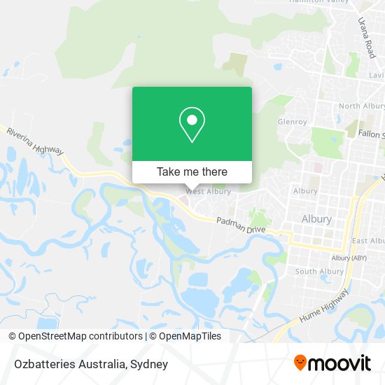 Mapa Ozbatteries Australia