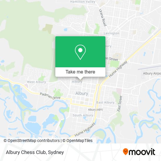 Mapa Albury Chess Club