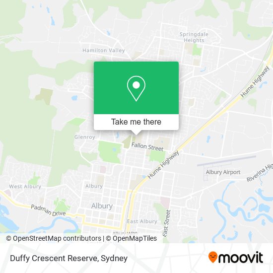 Mapa Duffy Crescent Reserve